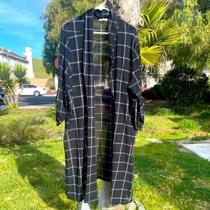 🍂Black Checkered Women's Duster